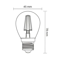 LED-POL Żarówki Klasyczne^Żarówka LED E27 4W barwa ciepła ORO-E27-G45-FL-CLARO-4W-WW