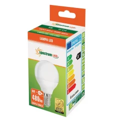 Żarówki Klasyczne^Żarówka LED E14 6W KULKA barwa ciepła SPECTRUM