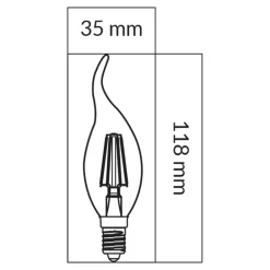 LED-POL Żarówki Klasyczne^Żarówka LED E14 6W ORO-E14-C35-FL-CLARO-FLAMI-6W-WW barwa ciepła