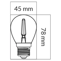 Online LED-POL Żarówka LED E27 1,3W ORO-E27-G45-FL-CLARO-1,3W-WW barwa ciepła