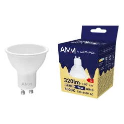 Sale LED-POL Żarówka LED GU10 4,9W barwa neutralna AMM-GU10-4,9W-DW