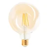 New LED-POL Żarówka ozdobna LED E27 6W barwa ciepła ORO-E27-G80-FL-AMBER-6W-DIMM