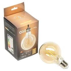 New LED-POL Żarówka ozdobna LED E27 6W barwa ciepła ORO-E27-G80-FL-AMBER-6W-DIMM
