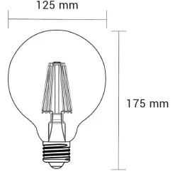 LED-POL Żarówki Ozdobne^Żarówka ozdobna LED E27 6W barwa ciepła ORO-E27-G125-FL-AMBER-6W