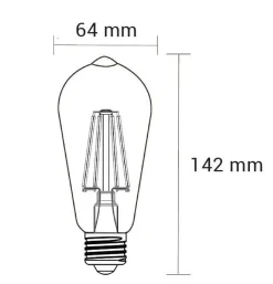 Hot LED-POL Żarówka ozdobna retro LED E27 4W barwa ciepła ORO-E27-ST64-FL-AMBER-4W