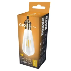 LED-POL Żarówki Klasyczne^Żarówka ozdobna retro LED E27 8W barwa ciepła ORO-E27-ST64-FL-CLARO-8W-WW