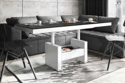 Outlet Ławostół z szufladą AVERSA LUX MAT czarny / biały