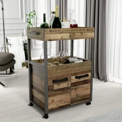 Outlet FORTE Barek na kółkach HOME BAR vintage