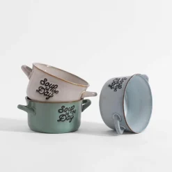 inny Miski, Patery I Półmiski^Bulionówka ceramiczna beżowa 580 ml