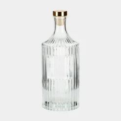 inny Butelka szklana ryflowana z korkiem 500 ml