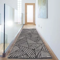New inny Chodnik geometryczny antracytowy NORWAY 80x200 cm