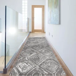 inny Chodniki|Dywany Z Krótkim Włosiem^Chodnik szary w kwadraty NORWAY 80x200 cm