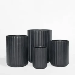 New inny Donica ryflowana 24x24x33 cm czarna