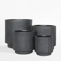 Clearance inny Donica ryflowana 30x30x30 cm czarna