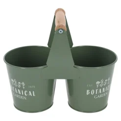 Donice, Osłonki I Kwietniki^Doniczka metalowa podwójna 20 CM zielona