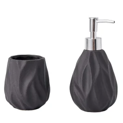 Discount Dozownik do mydła w płynie ceramiczny czarny 15,2 cm