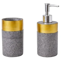 Online Dozownik do mydła wzór piasek szaro-złoty 16,8 cm
