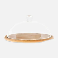 New Drewniana deska na sery z kloszem SOPHIE 33,5 cm