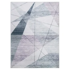 Outlet inny Dywan geometryczny szaroróżowy PUERTO 160x230 cm