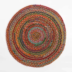 Outlet inny Dywan jutowy BRUGA, kolorowy, okrągły, 100 cm
