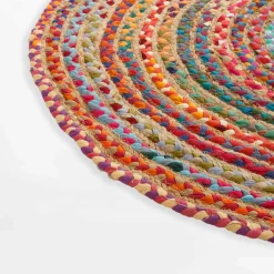 Outlet inny Dywan jutowy BRUGA, kolorowy, okrągły, 100 cm