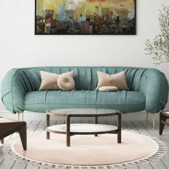 Outlet Dywan okrągły z frędzlami beżowy PULLY 160 cm