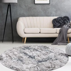 Best inny Dywan retro VISION, szaro-granatowy, okrągły, 120 cm
