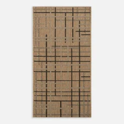 Clearance inny Dywan w kratę beżowy JUTA 80x150 cm