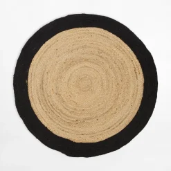 Best inny Dywan z juty BRUGA, okrągły, czarno-beżowy, 100 cm
