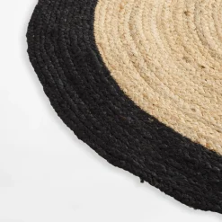 Best inny Dywan z juty BRUGA, okrągły, czarno-beżowy, 100 cm