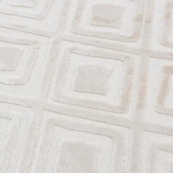 New Dywan z połyskującym wzorem 3D beżowe romby ETNA 80x150 cm