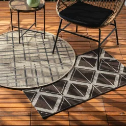Dywanik geometryczny antracytowy JUTA 50x80 cm