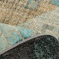 inny Dywanik szaro-turkusowy PATCHWORK MALTA 60x100 cm