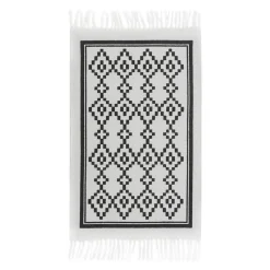 Clearance Dywanik w romby biało-czarny SCANDI 50x80 cm