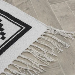 Clearance Dywanik w romby biało-czarny SCANDI 50x80 cm