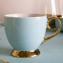 Outlet Filiżanka porcelanowa na nóżce Jumbo AURORA GOLD 400 ml