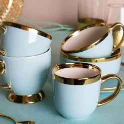 Outlet Filiżanka porcelanowa na nóżce Jumbo AURORA GOLD 400 ml