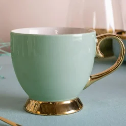 Sale Filiżanka porcelanowa na nóżce Jumbo AURORA GOLD 400 ml