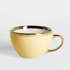 Hot Filiżanka porcelanowa waniliowa Jumbo AURORA GOLD 400 ml