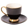 Filiżanki I Spodki^Filiżanka porcelanowa ze spodkiem czarna ROYAL 220 ml