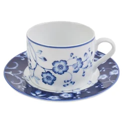 Clearance Porcelana Bogucice Filiżanka ze spodkiem EVIA BLUE 220 ml