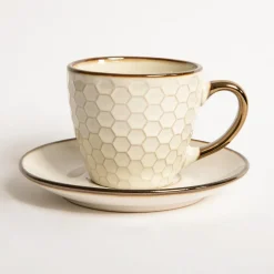 Discount Prima Cucina Filiżanka ze spodkiem plaster miodu BRESCA 220 ml