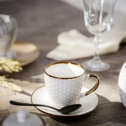 Discount Prima Cucina Filiżanka ze spodkiem plaster miodu BRESCA 220 ml