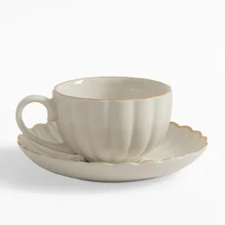 inny Filiżanki I Spodki^Filiżanka ze spodkiem porcelanowa ZŁOTY RANT 220 ml