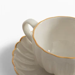 inny Filiżanki I Spodki^Filiżanka ze spodkiem porcelanowa ZŁOTY RANT 220 ml