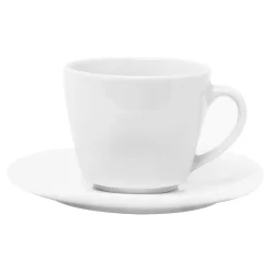 Hot Filiżanka ze spodkiem porcelanowa QUADRO biała 210 ml