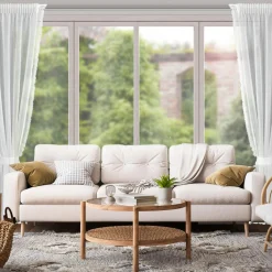 Discount Eurofirany Firana na taśmie biała KIRA 140x270 cm