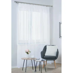 Sale Firana na taśmie marszczonej biała DIANA 140x260 cm