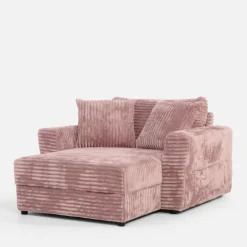 Fotele Wypoczynkowe^Fotel loveseat pudrowy róż NOEMI
