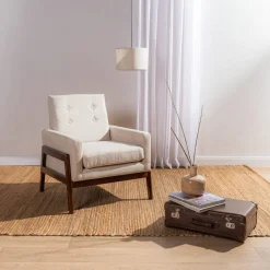 Fotele Wypoczynkowe^Fotel retro beżowy MIATU